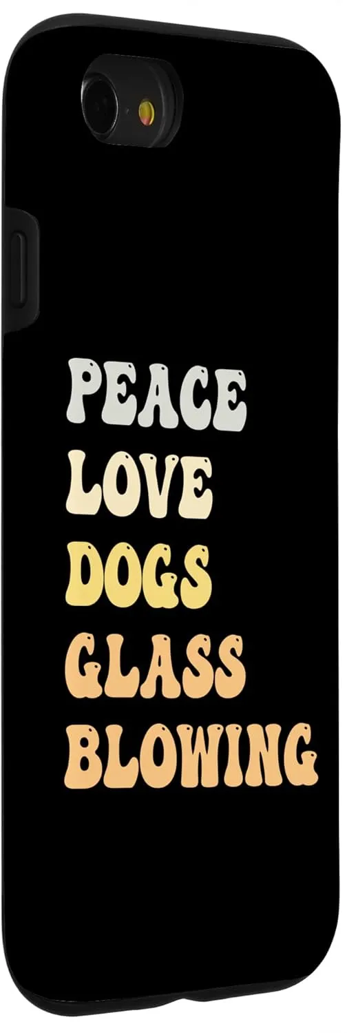 iPhone SE (2020) / 7 / 8 Peace Love Dogs Glass Blowing Funny Retro Case