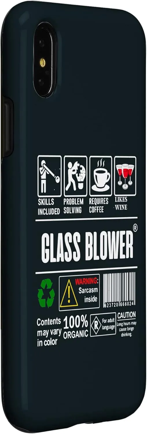 iPhone X/XS Glass Blower Job Description Label Coffee Wine Glass Blowing Case