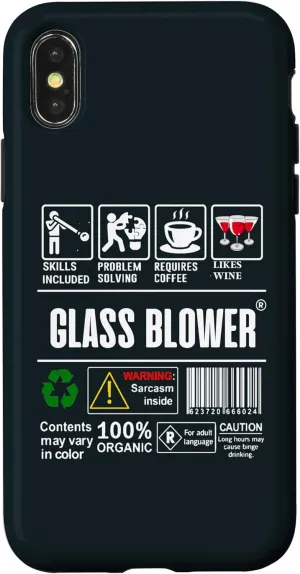 iPhone X/XS Glass Blower Job Description Label Coffee Wine Glass Blowing Case