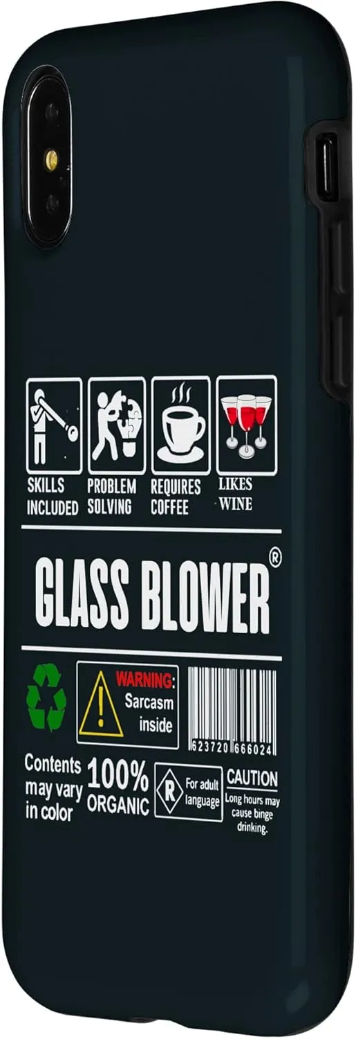 iPhone X/XS Glass Blower Job Description Label Coffee Wine Glass Blowing Case