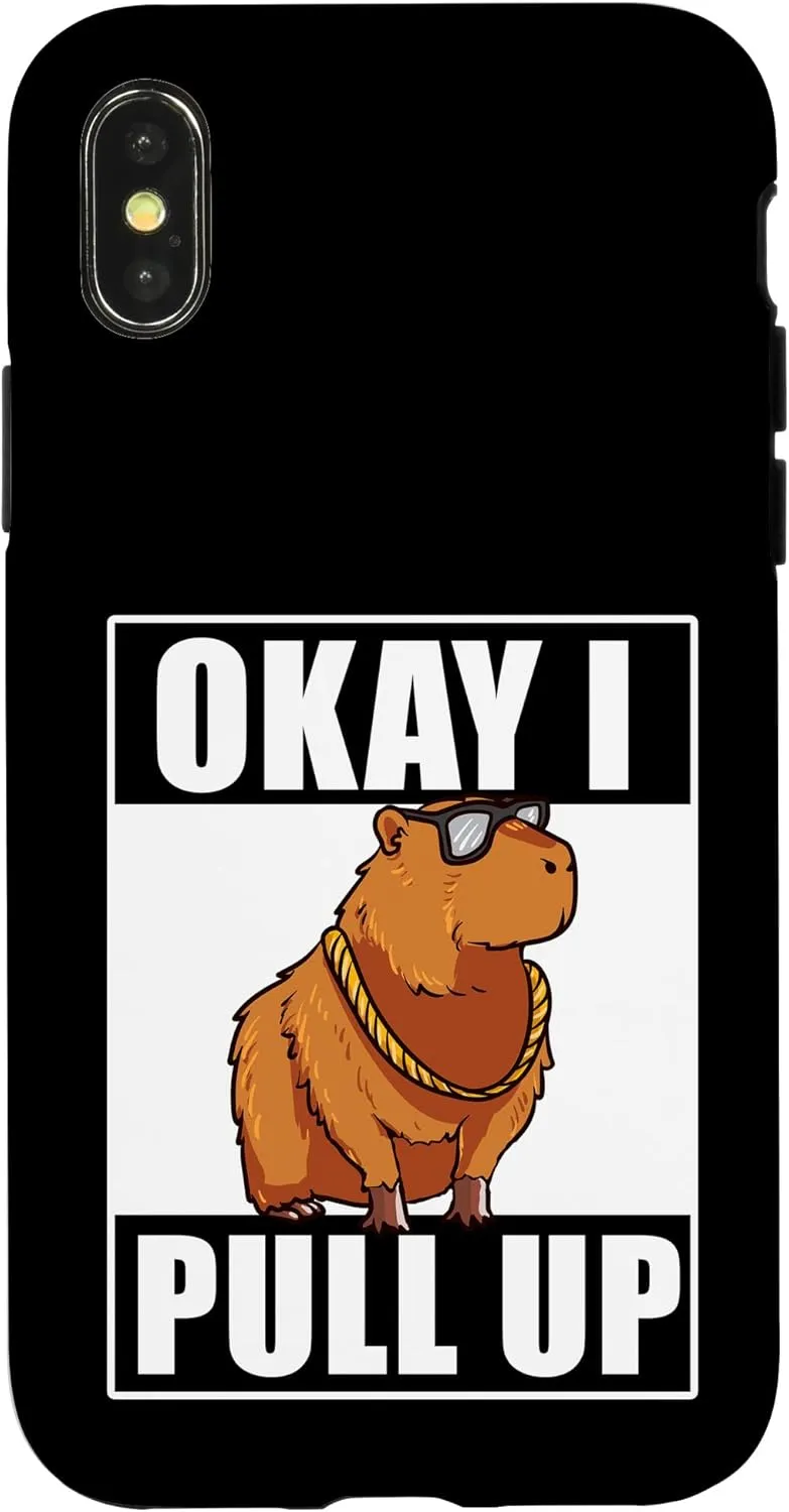iPhone X/XS Ok I Pull Up Funny Cool Capybara With Glasses Dank Meme Case