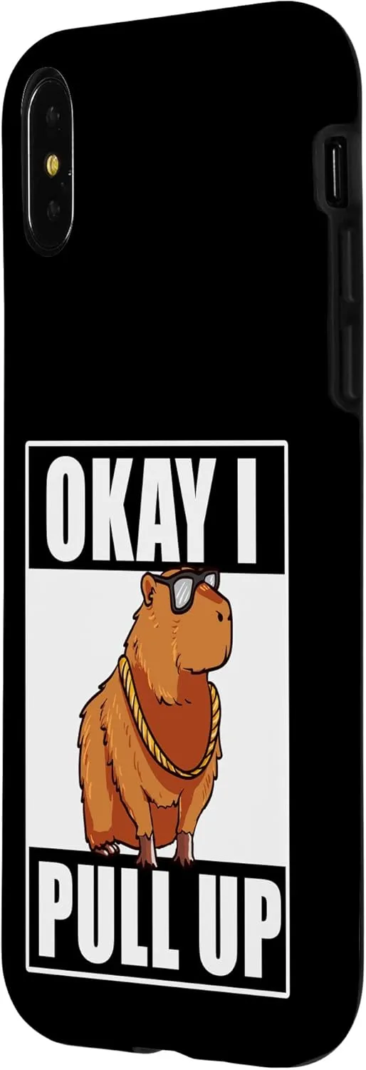 iPhone X/XS Ok I Pull Up Funny Cool Capybara With Glasses Dank Meme Case
