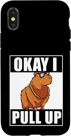 iPhone X/XS Ok I Pull Up Funny Cool Capybara With Glasses Dank Meme Case