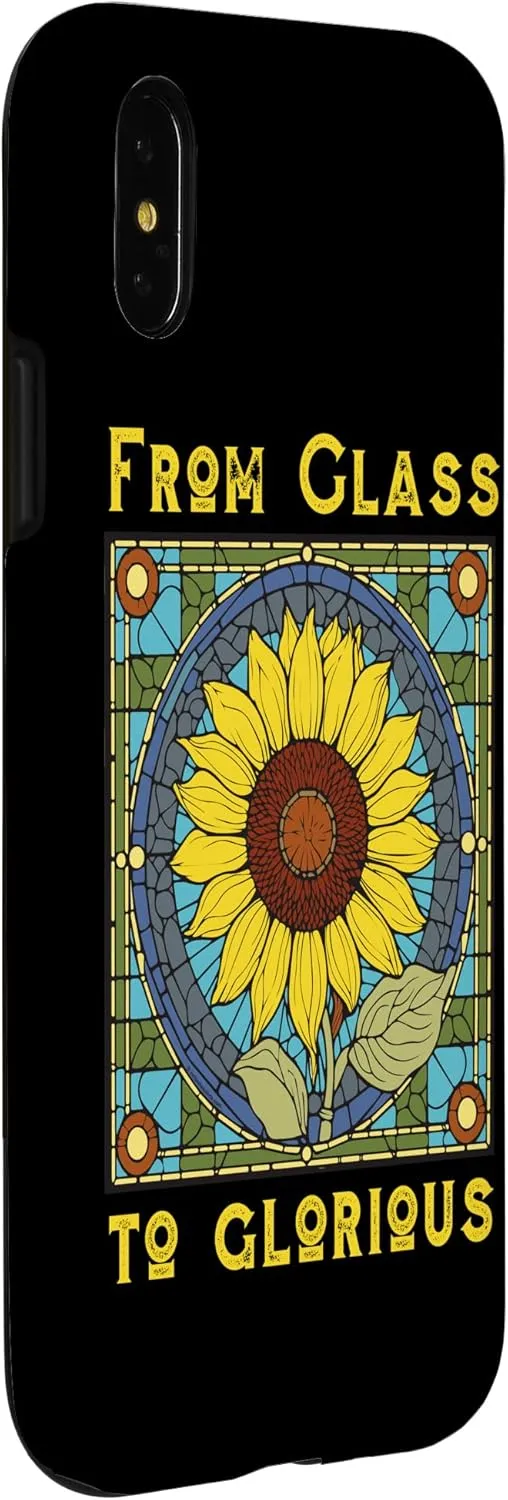 iPhone X/XS Stained Glass Art Sunflower Colorful Glasswork Design Case