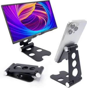 Kado Aluminum Alloy Tablet Stand for Portable Monitor Up to 16", Foldable iPad Stand Holder Adjustable, Computer Office Desk Accessories for Kindle, Switch, iPad Pro/Air/Mini, iPhone Pro/Max/Plus
