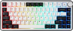 KiiBoom Breeze 75 75% CNC Aluminum and Acrylic Mechanical Gaming Keyboard, USB-C/BT5.0/2.4GHz Wireless Creamy Keyboard, with Gasket Structure, RGB, 8000mAh Battery for Win/Mac (Black)