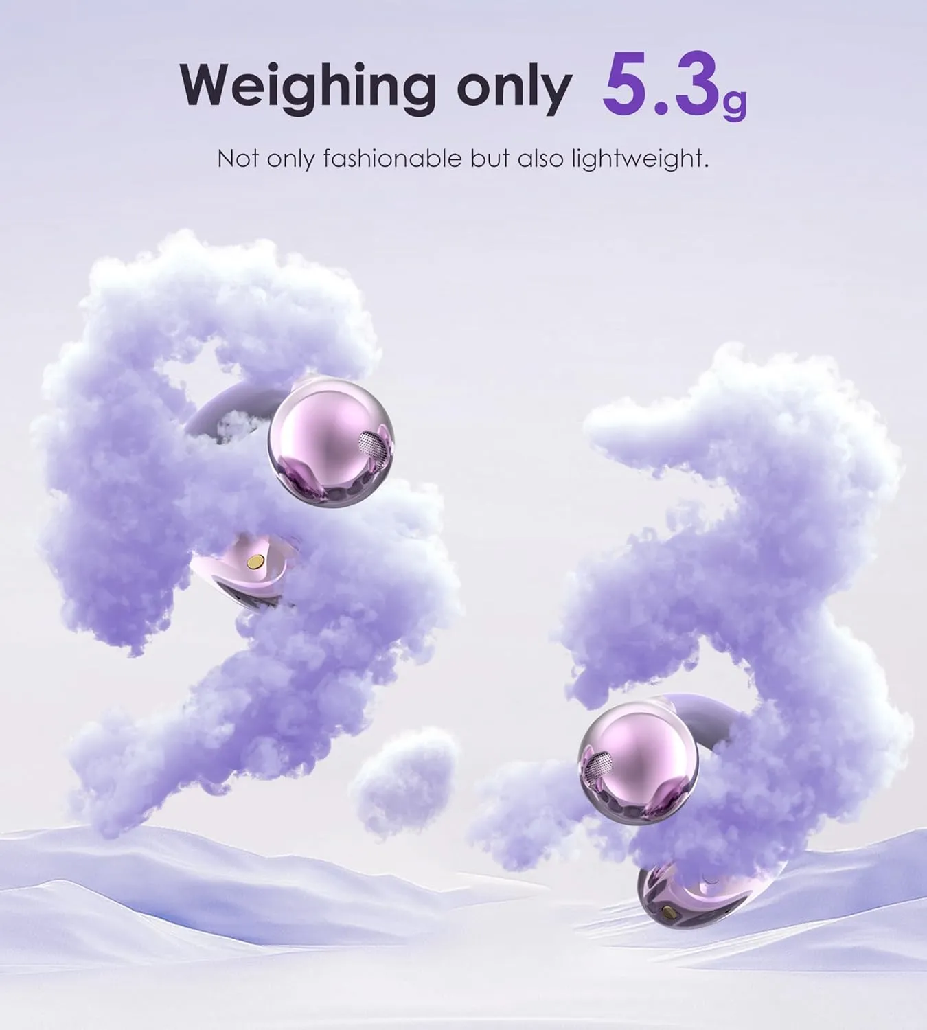 King Lucky Clip on Earbuds Open Ear Wireless Bluetooth 5.4 Headphones with Mic,50H Play,Noise Cancelling,Waterproof,Sports Ear Buds,Comfortable for Small Ears & Glasses Wearers,Workouts (Purple)