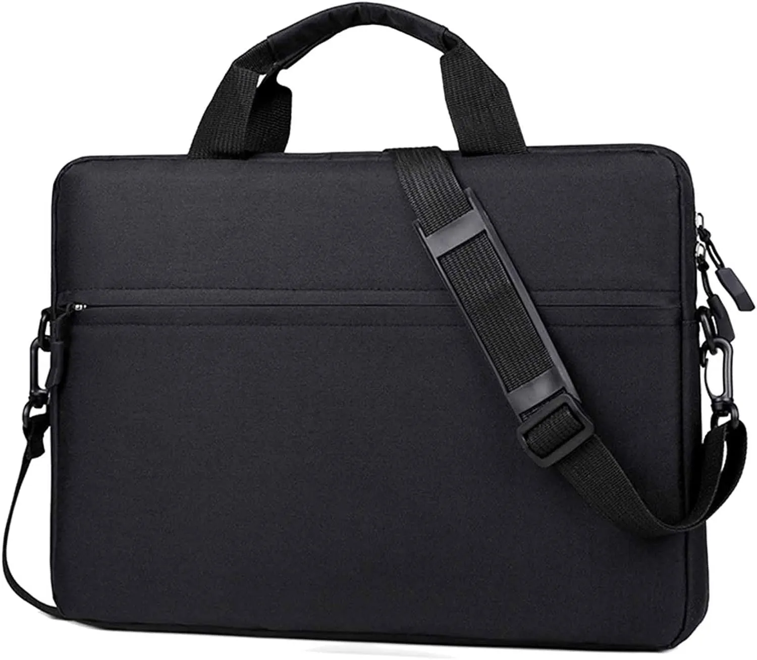 Laptop Carrying Case for 13/14/15 Inch Laptops & Tablets - Double Compartment Shockproof Adjustable Strap Durable & Stylish Business Travel School Bag - Black
