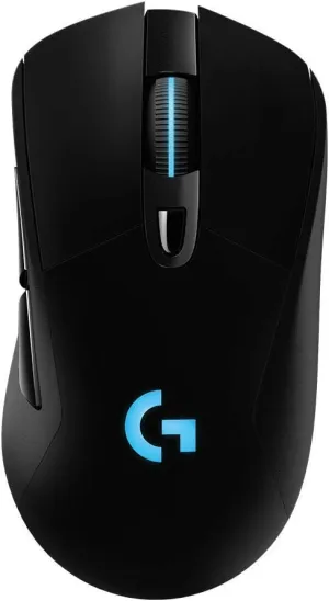 Logitech G703 Lightspeed Wireless Gaming Mouse W/Hero 25K Sensor, PowerPlay Compatible, Lightsync RGB, Lightweight 95G 10G Optional, 100-25, 000 DPI, Rubber Side Grips - Black (Renewed)