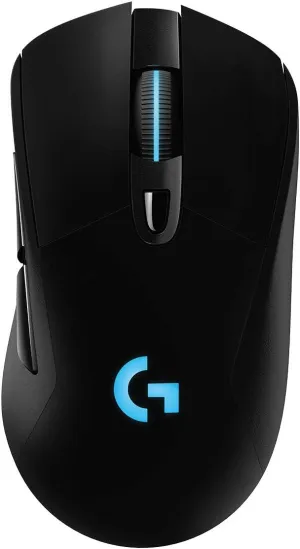Logitech G703 Lightspeed Wireless Gaming Mouse W/Hero 25K Sensor, PowerPlay Compatible, Lightsync RGB, Lightweight 95G 10G Optional, 100-25, 600 DPI, Rubber Side Grips - Black