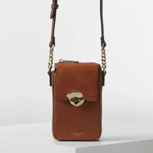 Luella Grey Zoe Conker Phone Bag in Brown