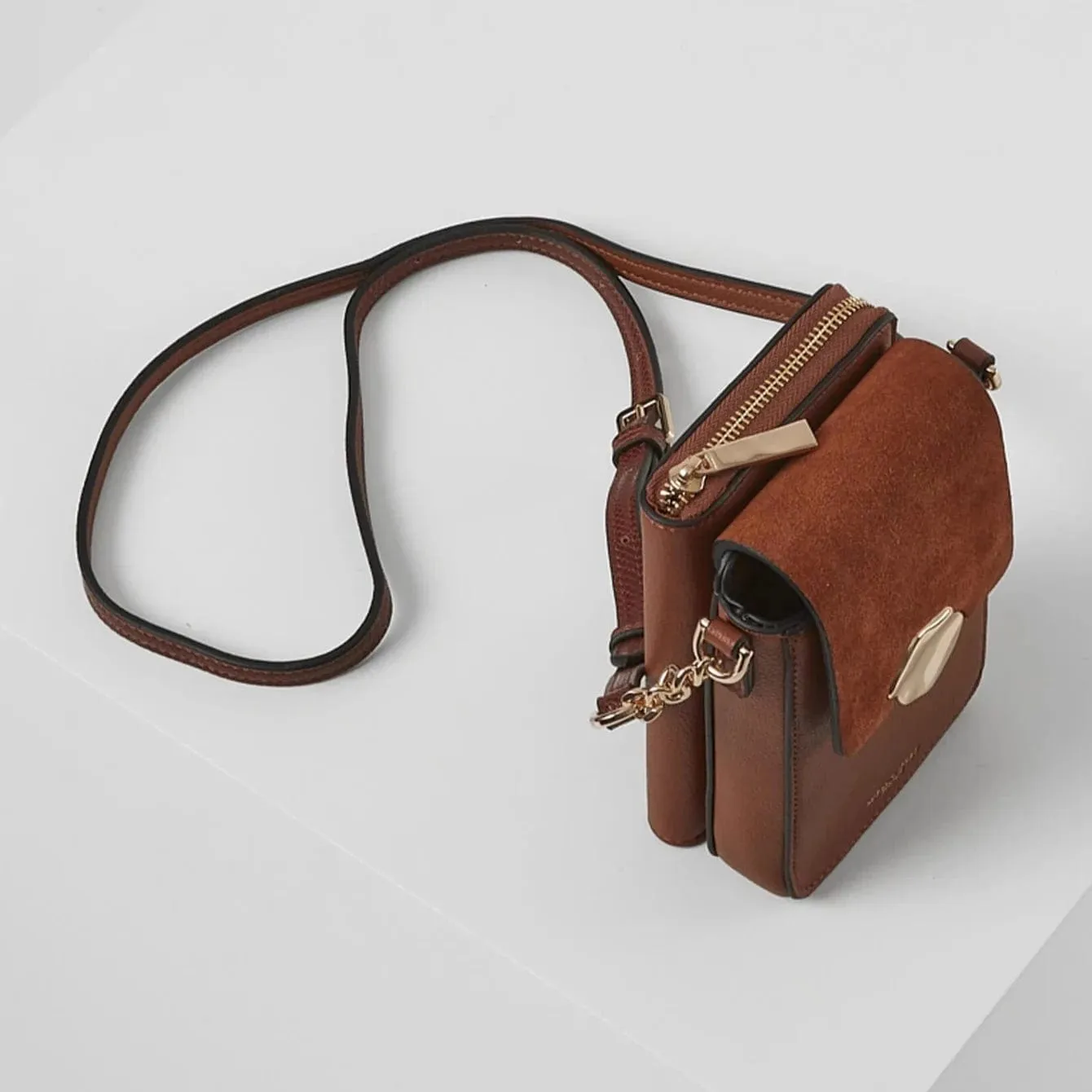 Luella Grey Zoe Conker Phone Bag in Brown