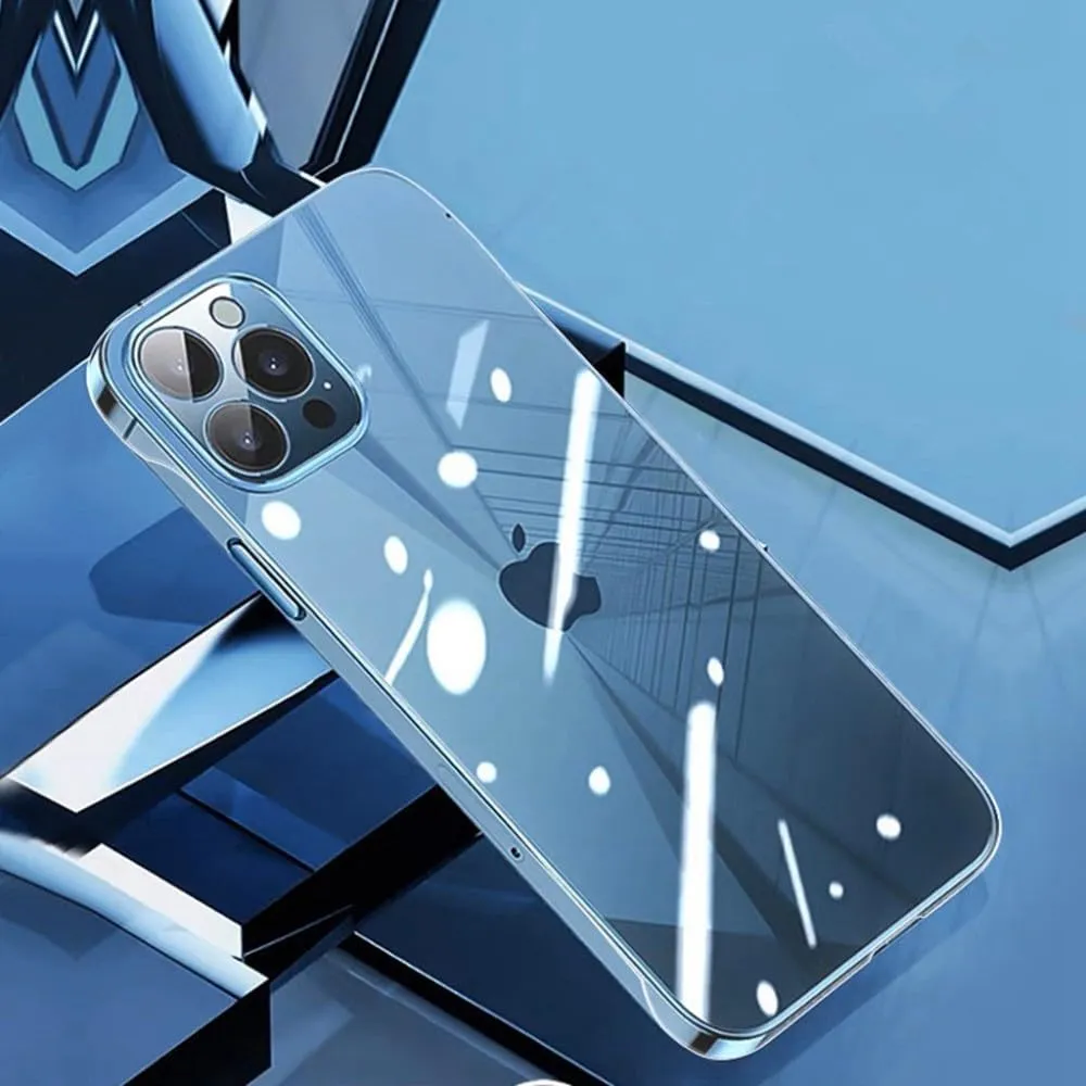 Luxury Frameless Transparent Case for iPhone 15 14 13 12 11 Pro X XR XS Max 7 8 Plus Mini Hard PC Shockproof Bumper Clear Cover,Transparent,for iPhone13