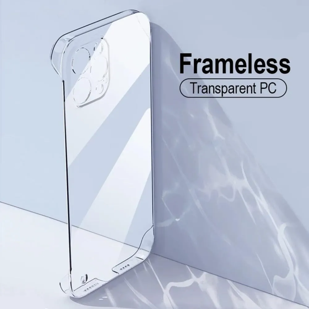 Luxury Frameless Transparent Case for iPhone 15 14 13 12 11 Pro X XR XS Max 7 8 Plus Mini Hard PC Shockproof Bumper Clear Cover,Transparent,for iPhone13