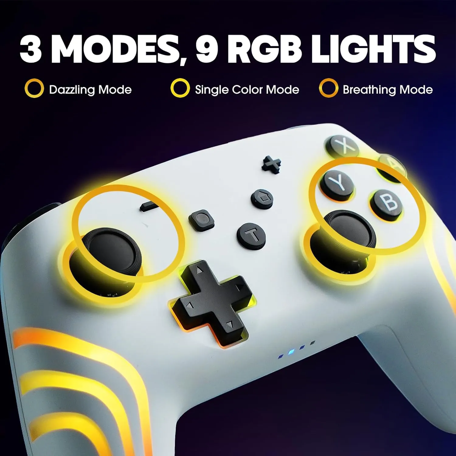 Lyvix Switch Pro Controller with Hall Effect Trigger, Wireless Switch Remote Compatible with Nintendo Switch/Lite/OLED/PC/IOS/Android/Steam, with RGB Light, Wake-up, Turbo Function