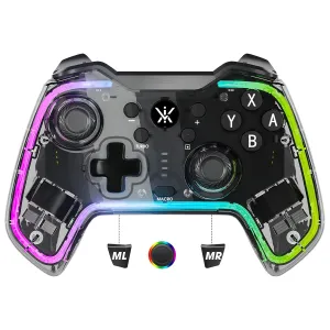 Lyvix Wireless Switch Pro Controller with Hall Effect Joysticks, Game Controller for Nintendo Switch/Lite/OLED, RGB Gaming Controller for PC/IOS/Android/Steam, with Clicky Backbuttons,Turbo, Wake-up