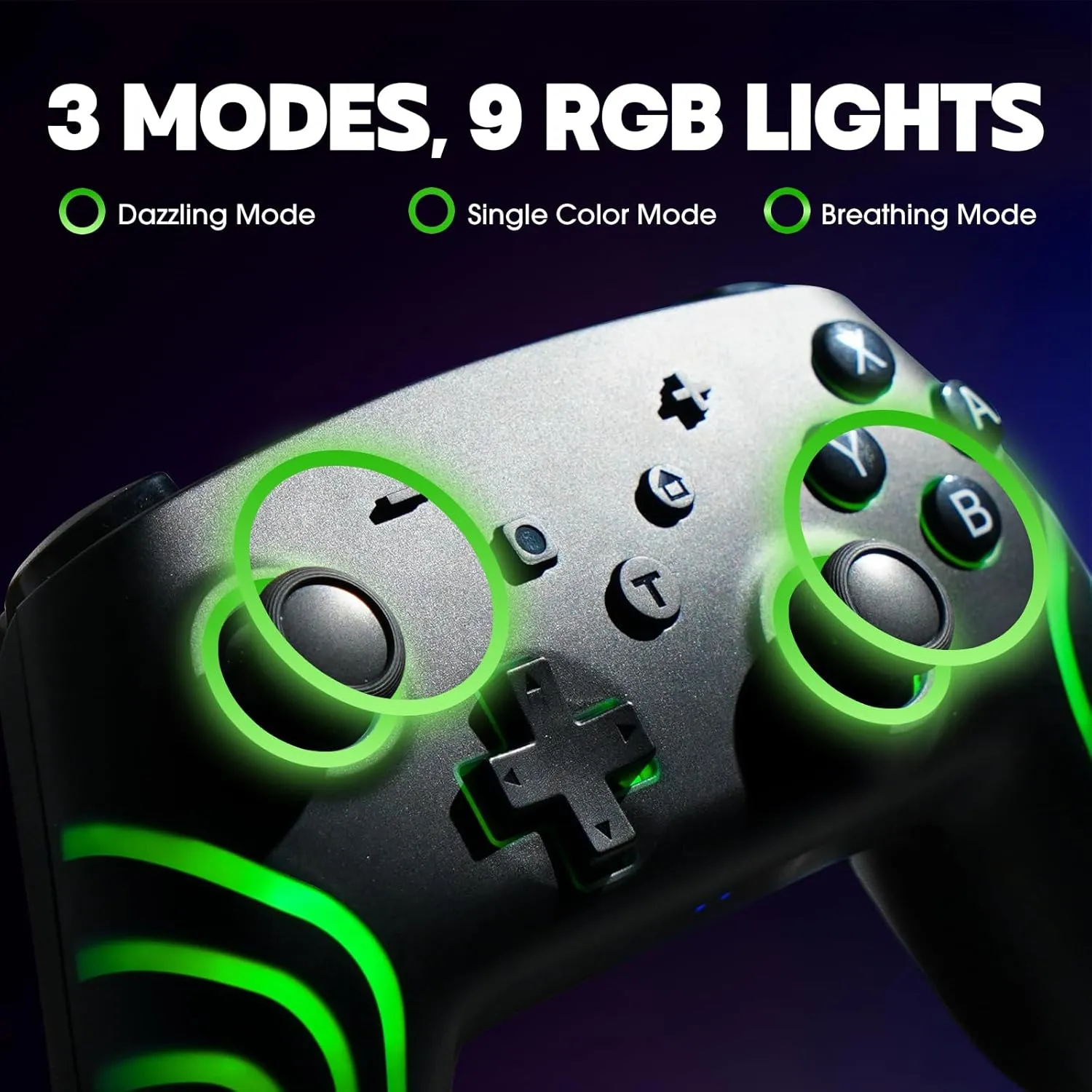 Lyvix Wireless Switch Pro Controller with Hall Effect Trigger Compatible with Nintendo Switch/Lite/OLED/PC/IOS/Android/Steam, Switch Controller with RGB LED, Wake-up, Turbo Function