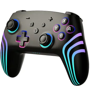 Lyvix Wireless Switch Pro Controller with Hall Effect Trigger Compatible with Nintendo Switch/Lite/OLED/PC/IOS/Android/Steam, Switch Controller with RGB LED, Wake-up, Turbo Function