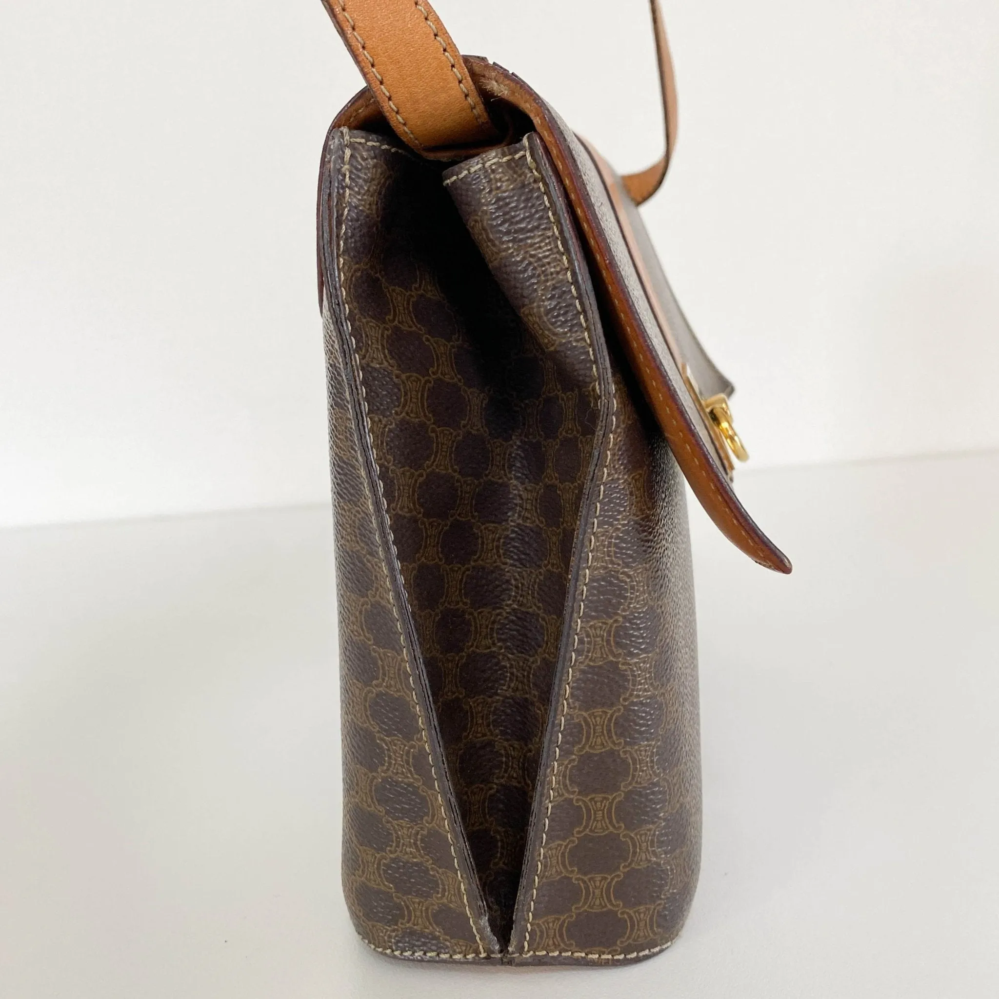Macadam Triomphe Canvas Gold Ring Square Crossbody Bag