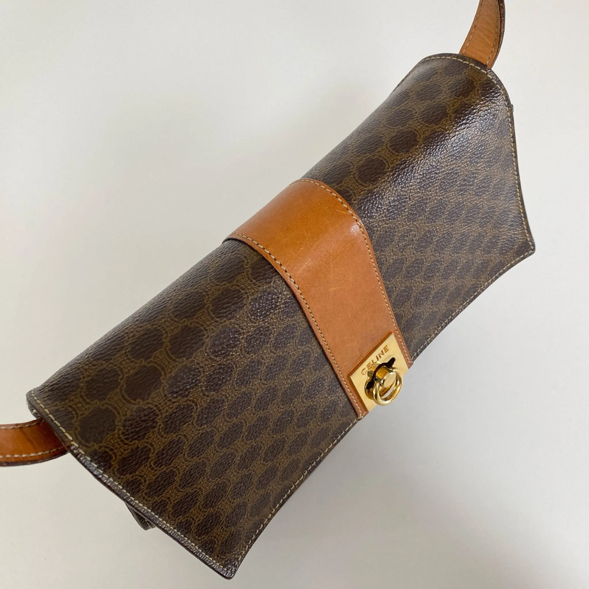 Macadam Triomphe Canvas Gold Ring Square Crossbody Bag