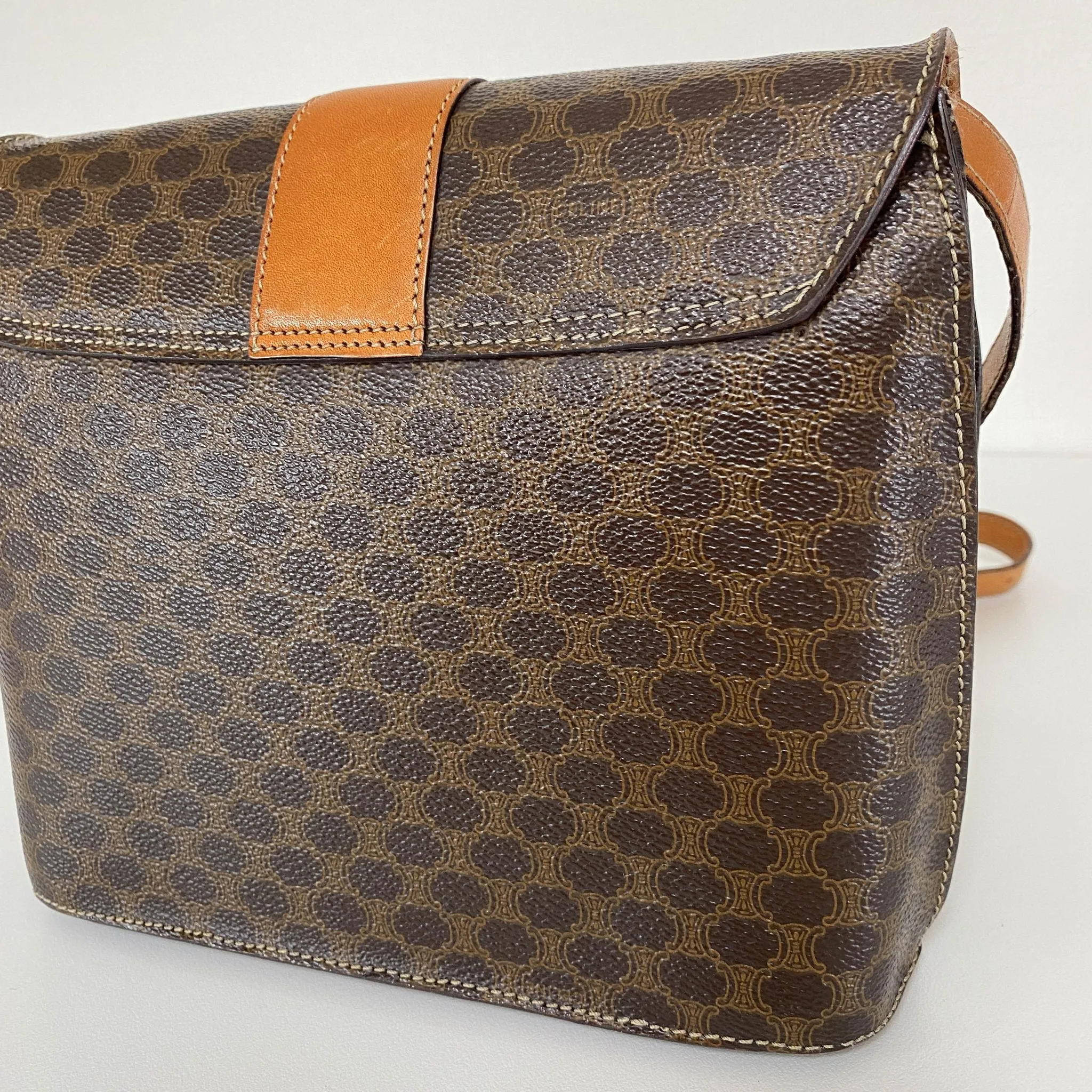 Macadam Triomphe Canvas Gold Ring Square Crossbody Bag