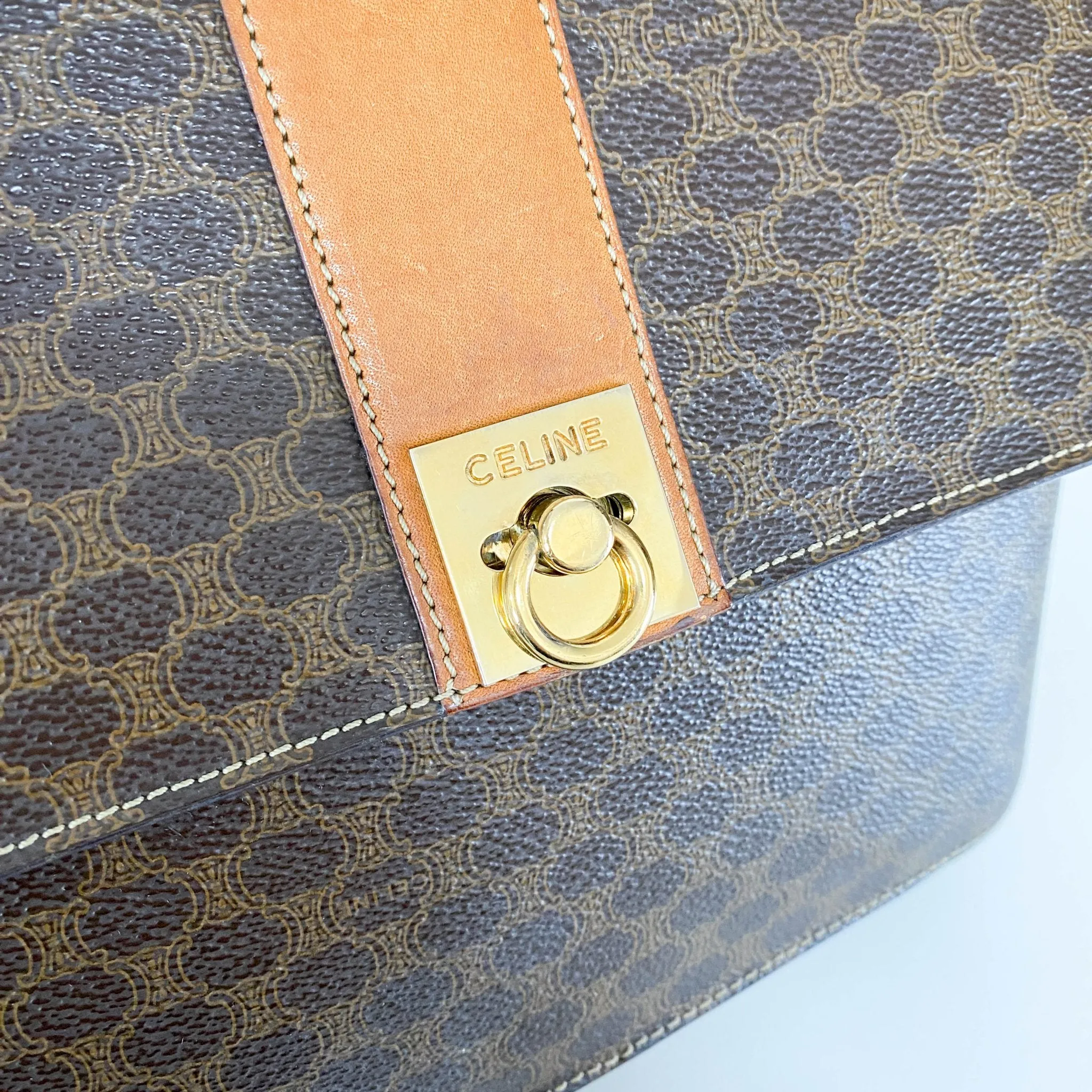 Macadam Triomphe Canvas Gold Ring Square Crossbody Bag