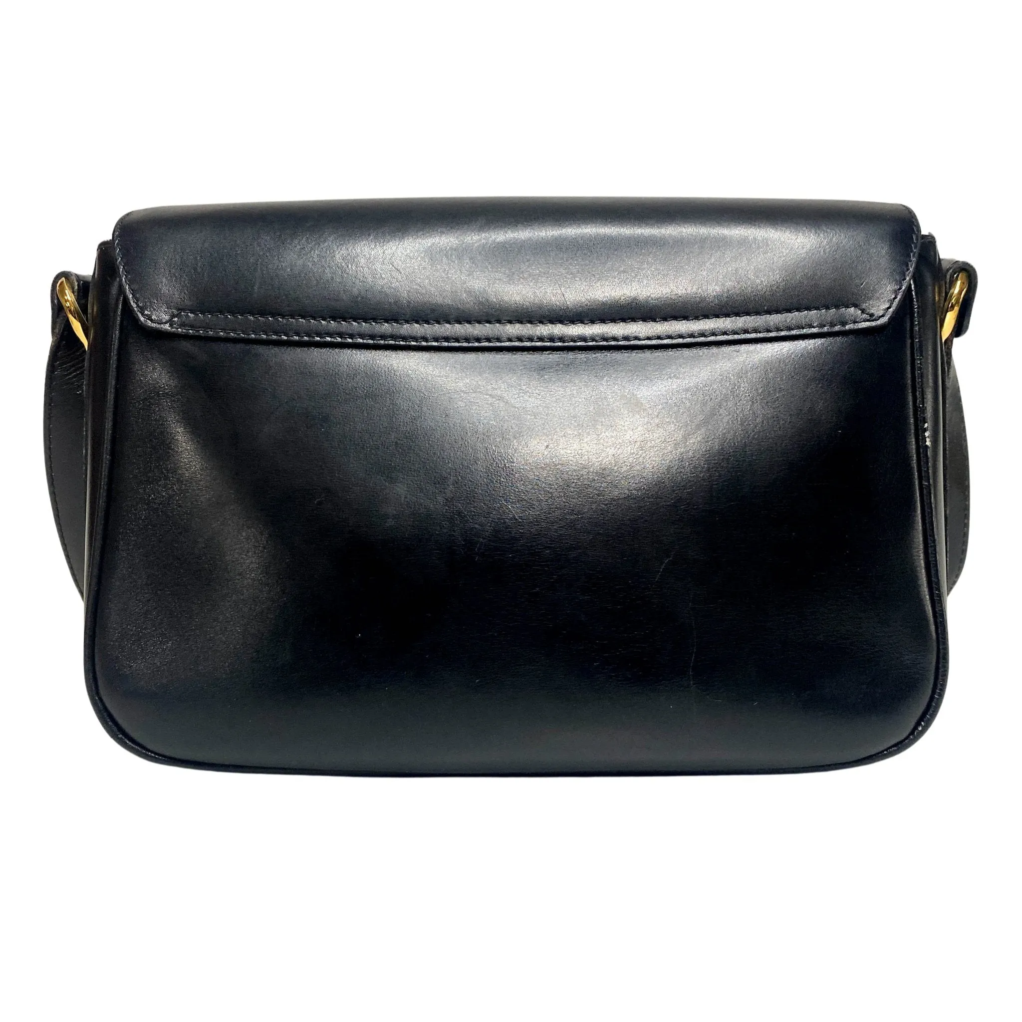 Macadam Triomphe Hardware Vintage Black Calf Leather Crossbody Bag