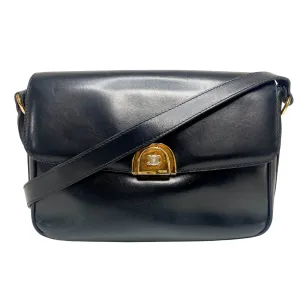 Macadam Triomphe Hardware Vintage Black Calf Leather Crossbody Bag