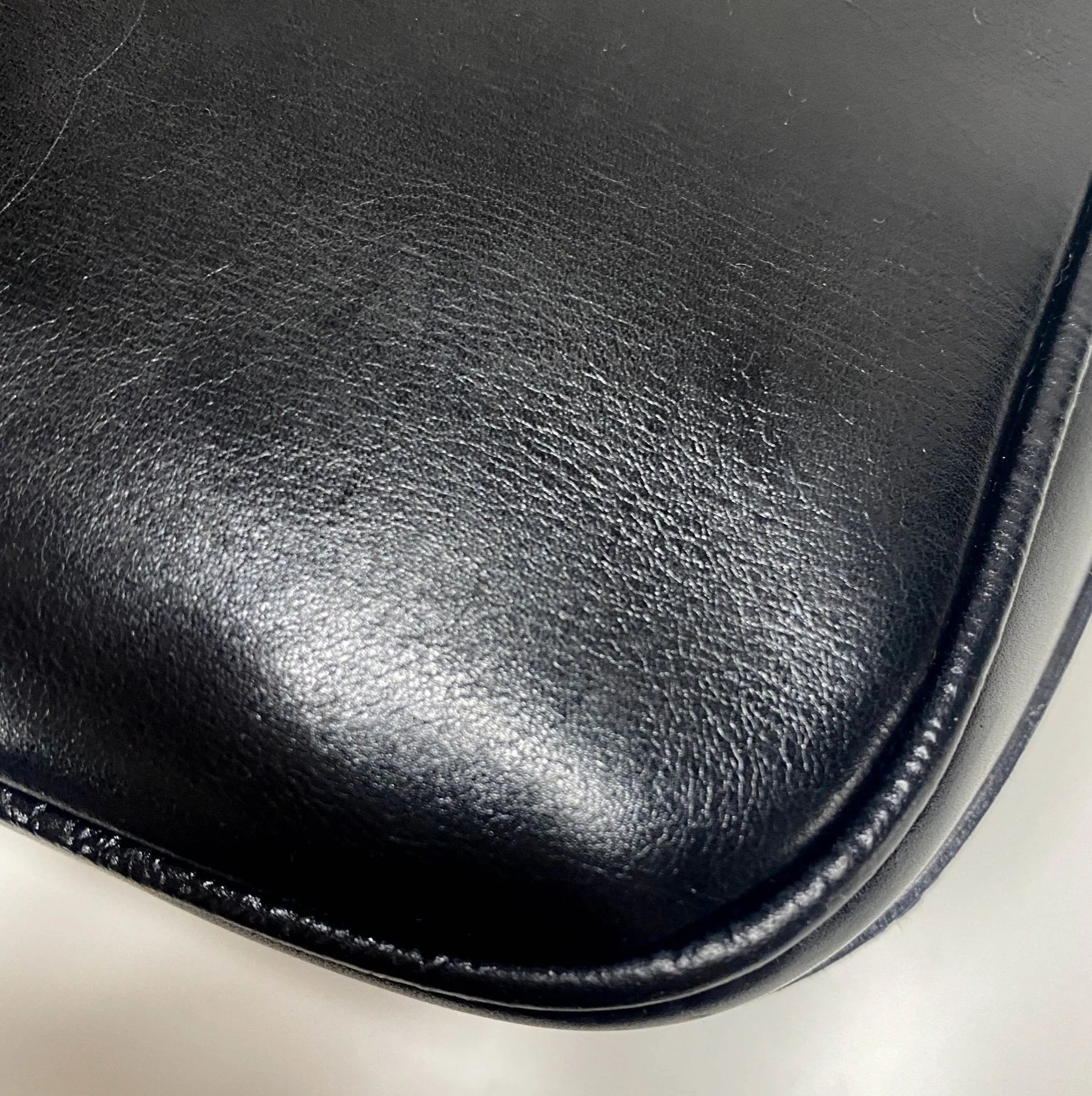 Macadam Triomphe Hardware Vintage Black Calf Leather Crossbody Bag