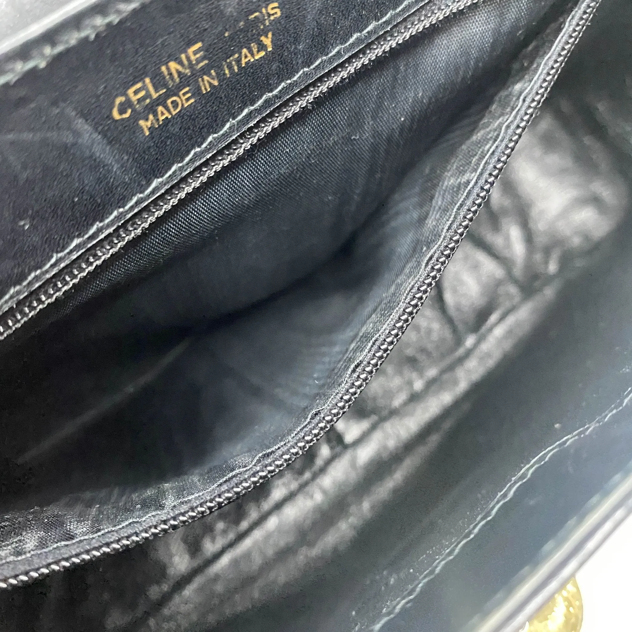 Macadam Triomphe Hardware Vintage Black Calf Leather Crossbody Bag