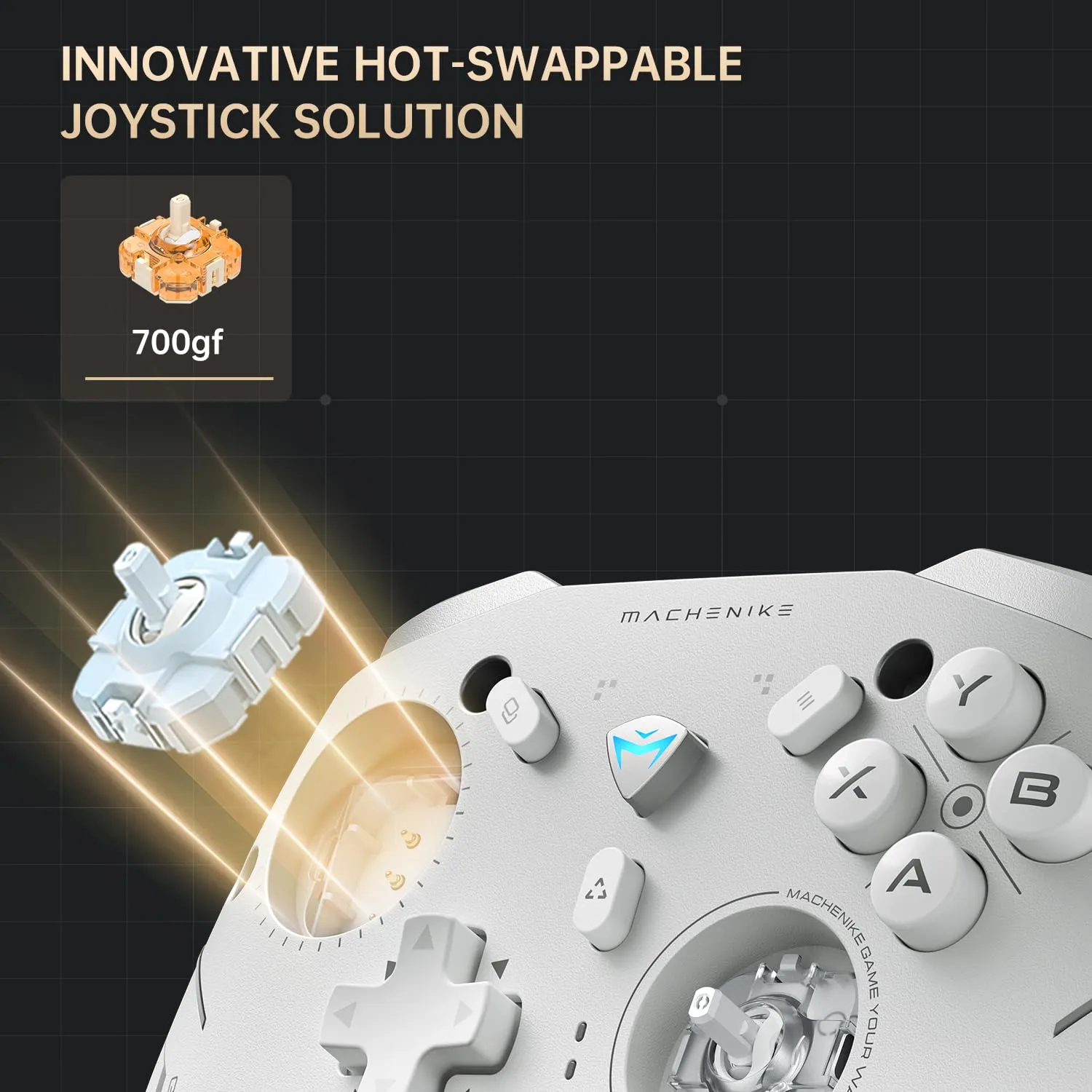 Machenike G5Pro V2 1000HZ Wireless Gaming Controller for NS/PC/iOS/Android,Bluetooth 2.4G Wired PC Controller With Optical Micro Switches, Hot-Swappable Joystick,Optical Triggers,RGB Backlight