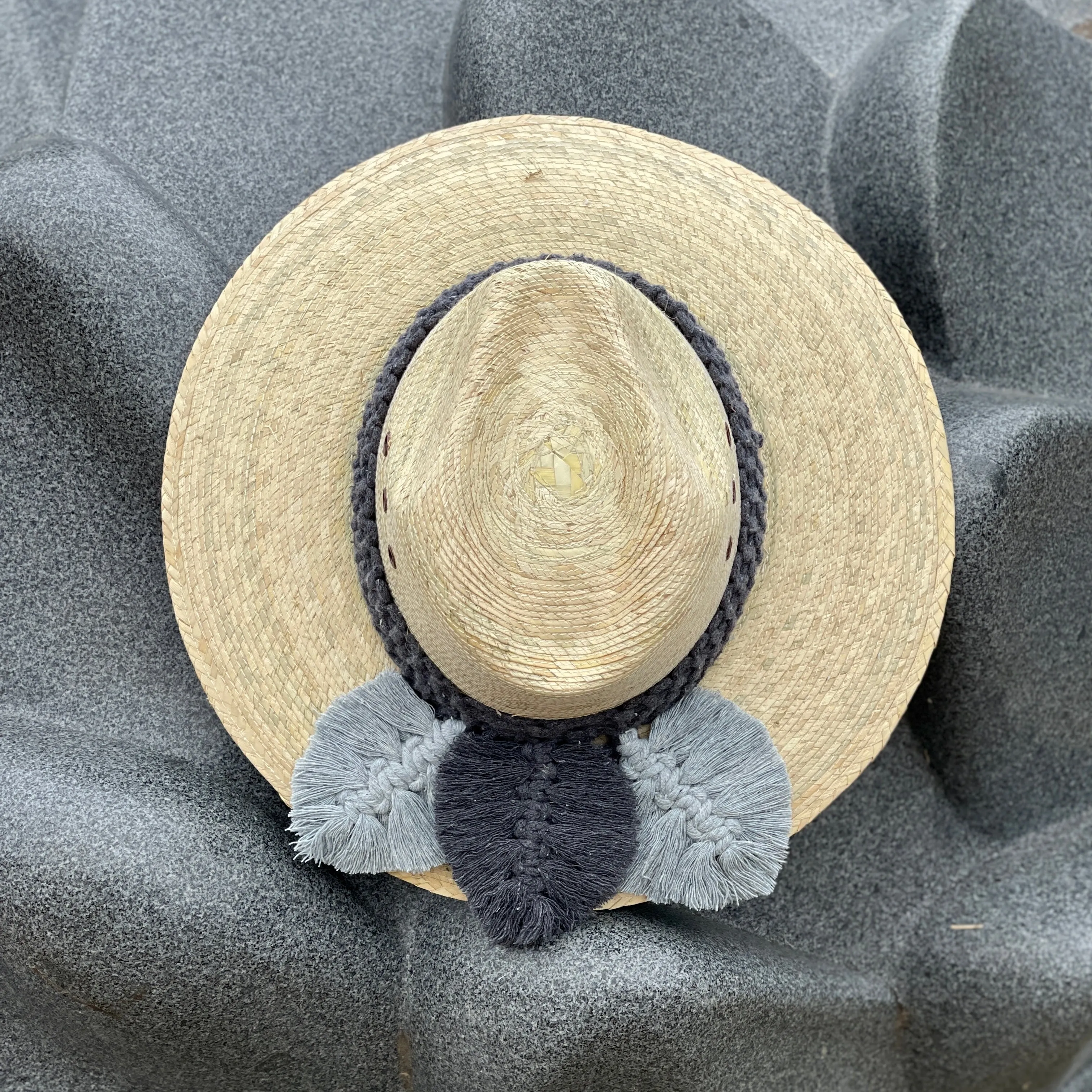 Macrame Feather Straw Hat