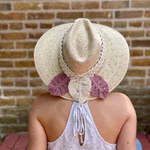 Macrame Feather Straw Hat