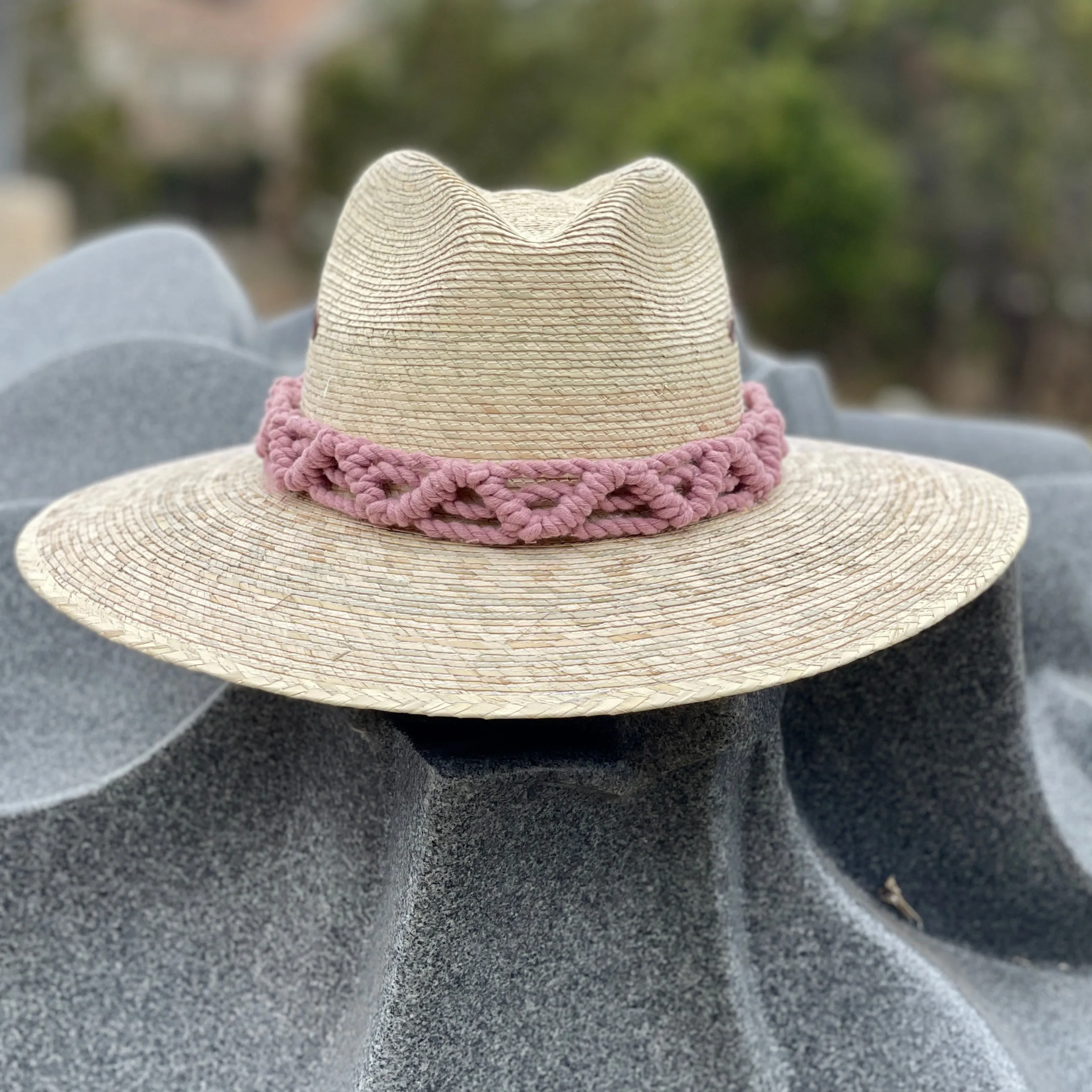 Macrame Feather Straw Hat