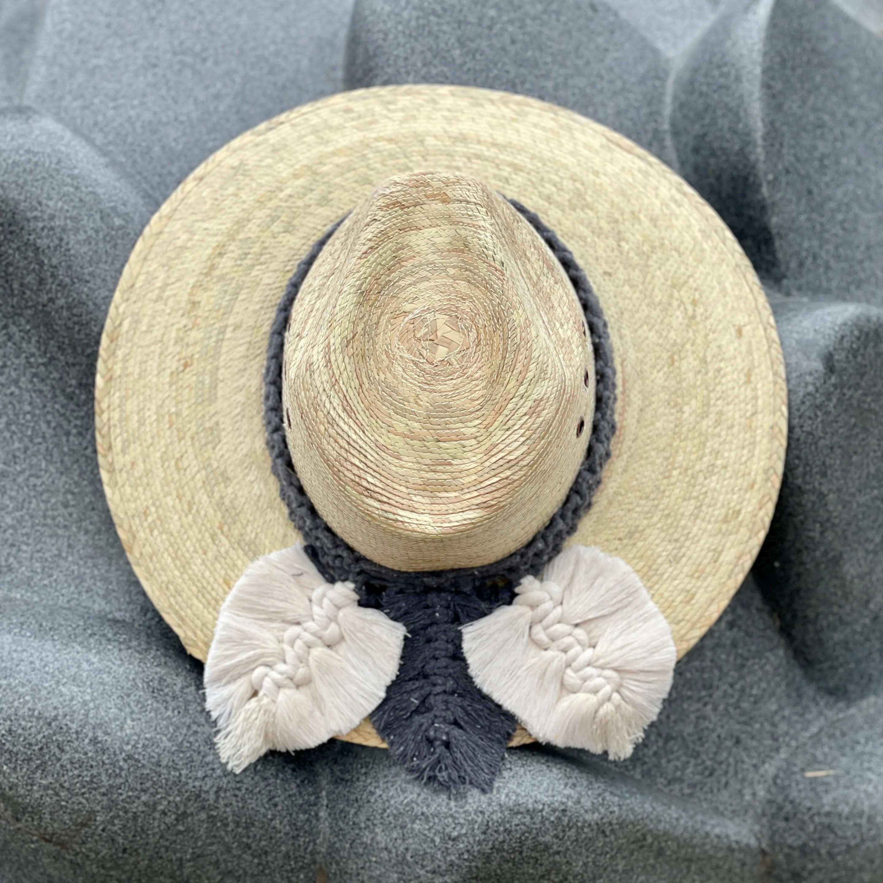 Macrame Feather Straw Hat