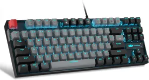 MageGee 75% Mechanical Gaming Keyboard with Blue Switch, LED Blue Backlit Keyboard, 87 Keys Compact TKL Wired Computer Keyboard for Windows Laptop PC Gamer - Grey/Black