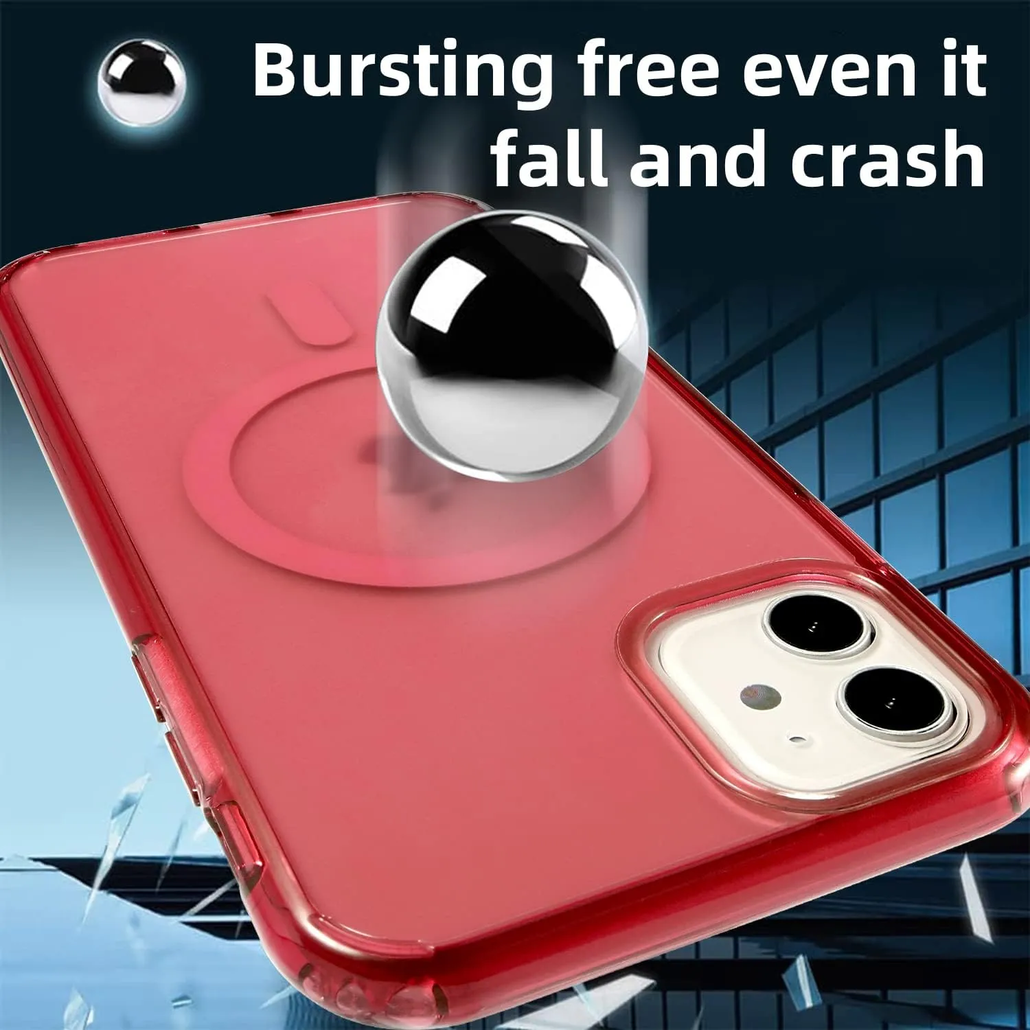 Magnetic Designed for iPhone 11 Case, [Military Grade Drop Tested] [Compatible with MagSafe] Slim Protective Translucent Matte Case for iPhone 11 Phone Case(6.1"), Matte Red