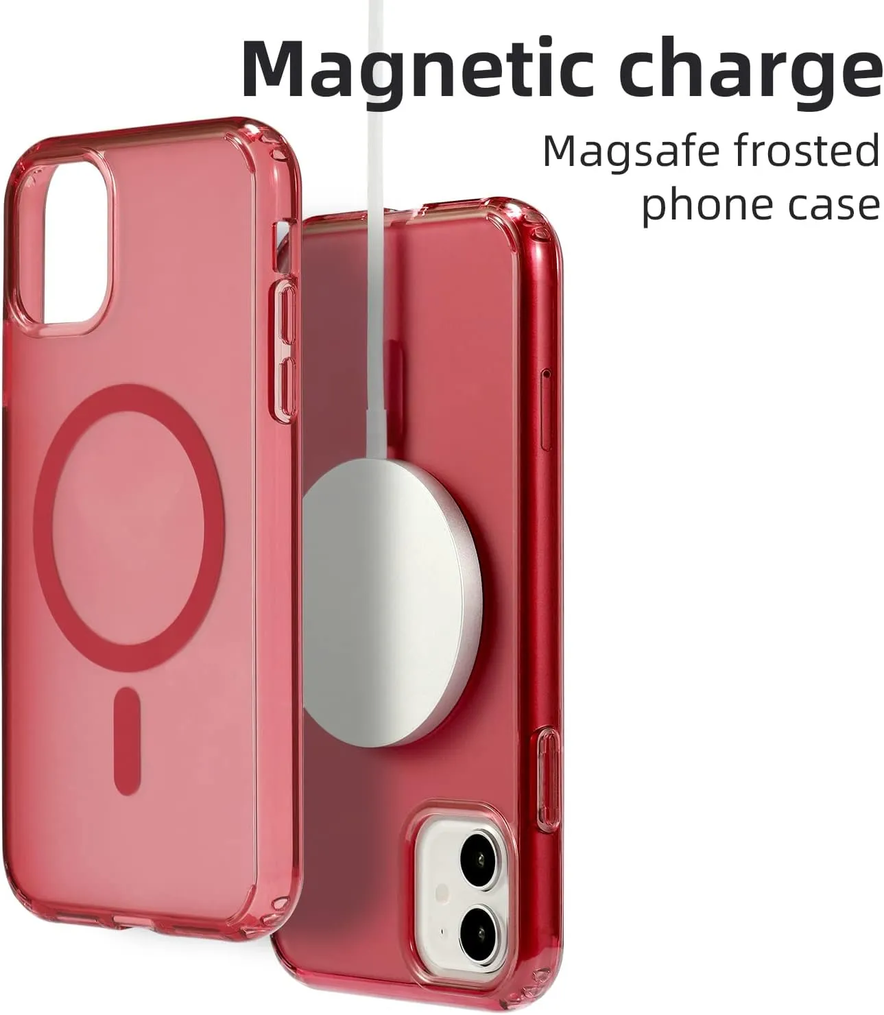 Magnetic Designed for iPhone 11 Case, [Military Grade Drop Tested] [Compatible with MagSafe] Slim Protective Translucent Matte Case for iPhone 11 Phone Case(6.1"), Matte Red