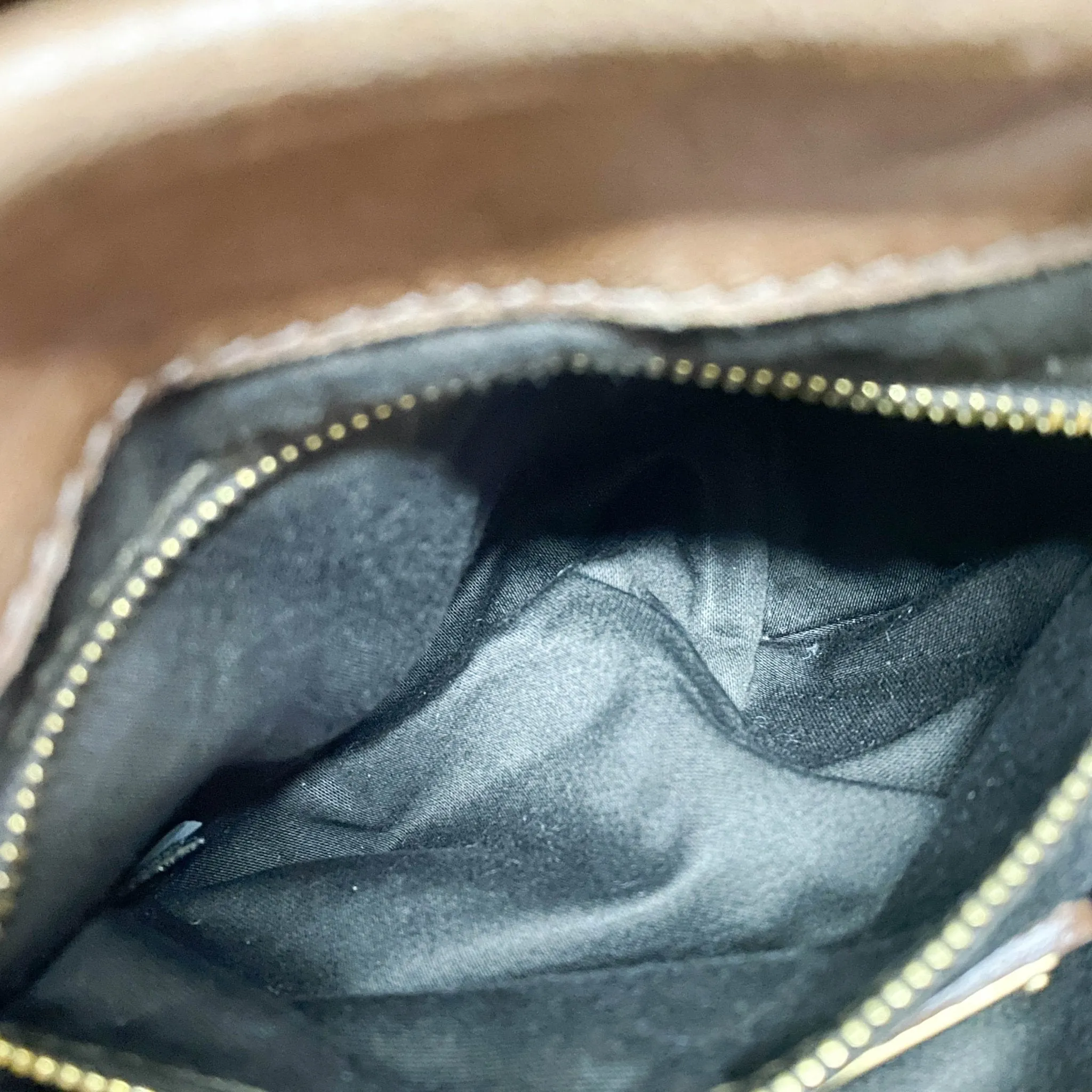 Matelassé Brown Leather Mini Shoulder Bag