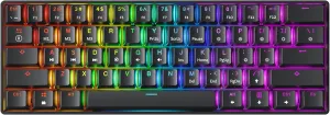 Mechanical Gaming Keyboard - 61 Keys Multi Color RGB Illuminated LED Backlit Wired Programmable for PC/Mac Gamer (Gateron Optical Red, Black)
