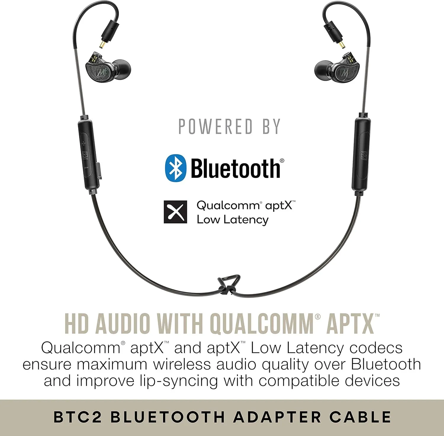 MEE audio M6 PRO Musicians' In-Ear Monitors Wired   Wireless Combo Pack: Includes Stereo Audio Cable and Bluetooth Audio Adapter (Black) (CMB-M6PROBT-BK)