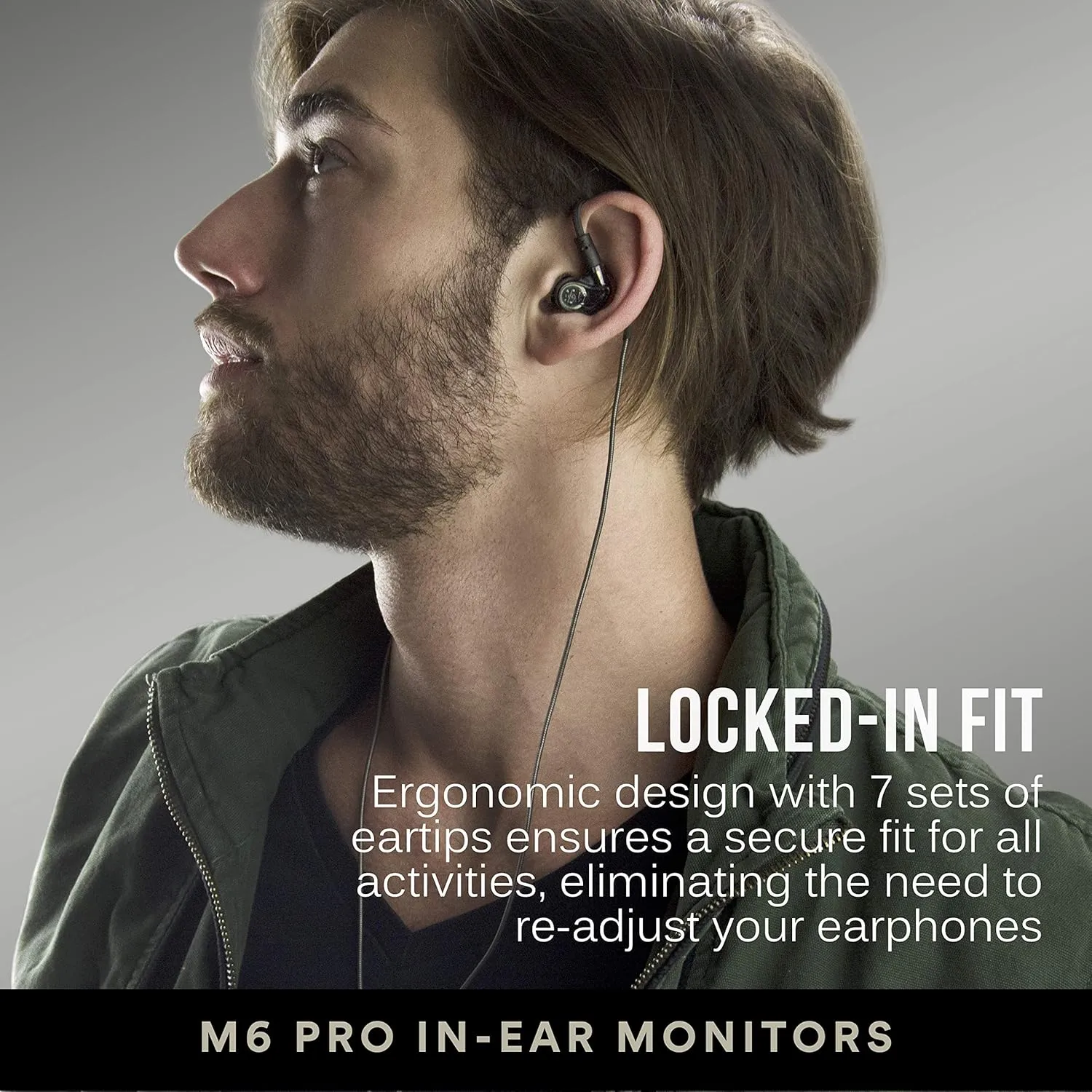 MEE audio M6 PRO Musicians' In-Ear Monitors Wired   Wireless Combo Pack: Includes Stereo Audio Cable and Bluetooth Audio Adapter (Black) (CMB-M6PROBT-BK)