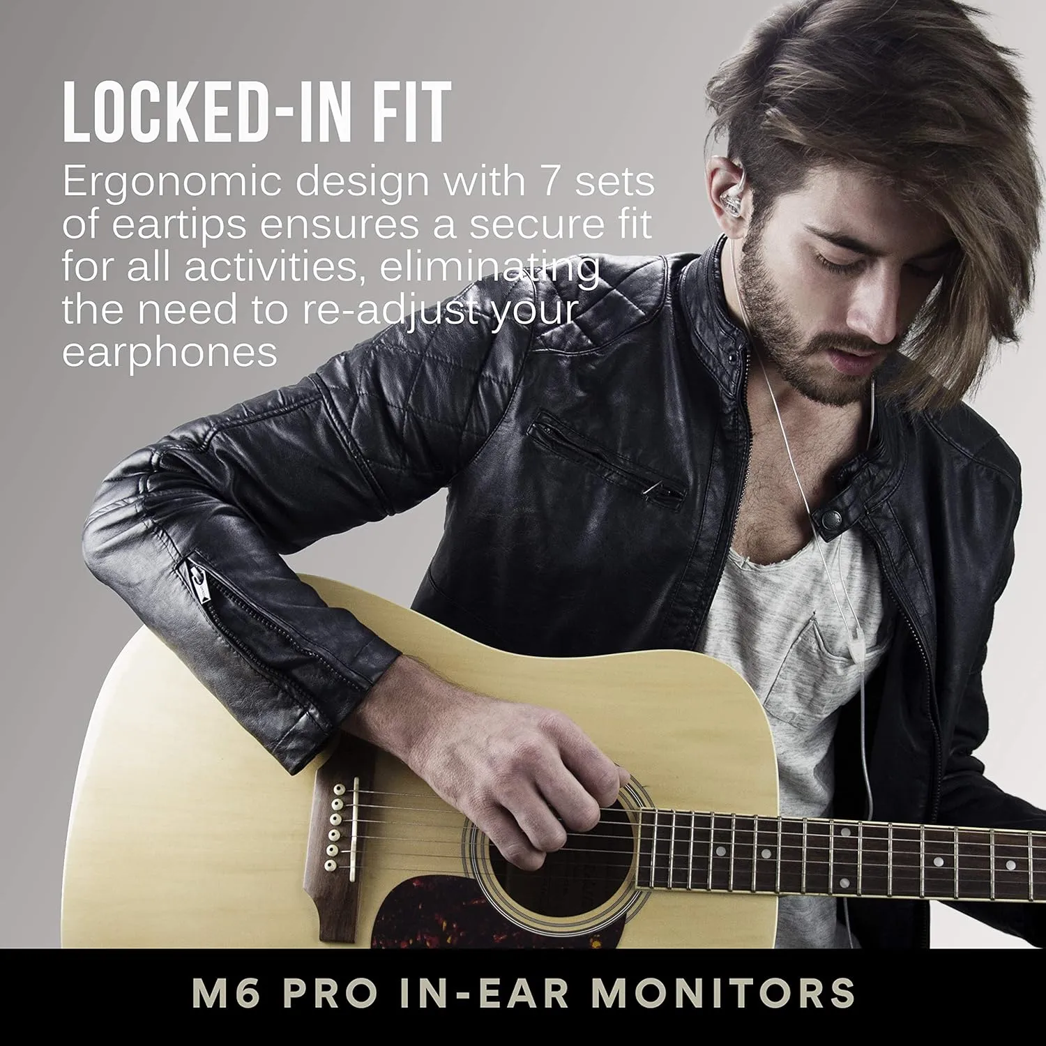 MEE audio M6 PRO Musicians' In-Ear Monitors Wired   Wireless Combo Pack: Includes Stereo Audio Cable and Bluetooth Audio Adapter (Clear) (CMB-M6PROBT-CL)