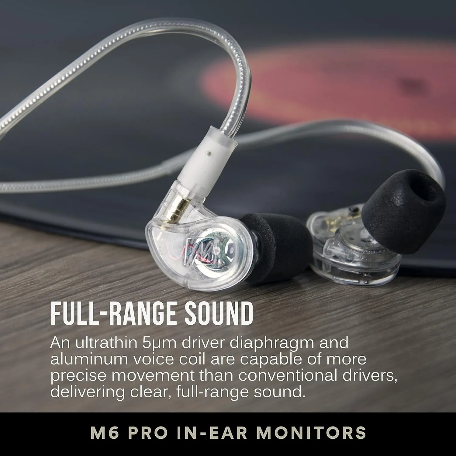 MEE audio M6 PRO Musicians' In-Ear Monitors Wired   Wireless Combo Pack: Includes Stereo Audio Cable and Bluetooth Audio Adapter (Clear) (CMB-M6PROBT-CL)
