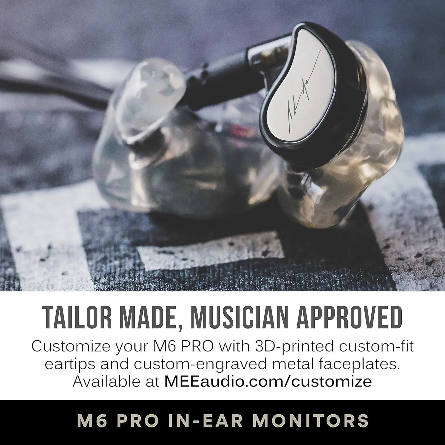MEE audio M6 PRO Musicians' In-Ear Monitors Wired   Wireless Combo Pack: Includes Stereo Audio Cable and Bluetooth Audio Adapter (Clear) (CMB-M6PROBT-CL)