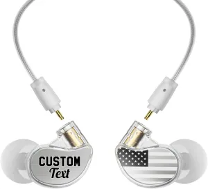 MEE audio Personalized M6 PRO in Ear Monitor Headphones for Musicians w/Engraved Metal Faceplates: Choose an Artwork and/or Add Custom Text, Noise Isolating Professional Earbuds w/Replaceable Cables