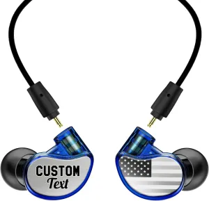 MEE audio Personalized M6 PRO in Ear Monitor Headphones for Musicians w/Engraved Metal Faceplates: Choose an Artwork and/or Add Custom Text, Noise Isolating Professional Earbuds w/Replaceable Cables