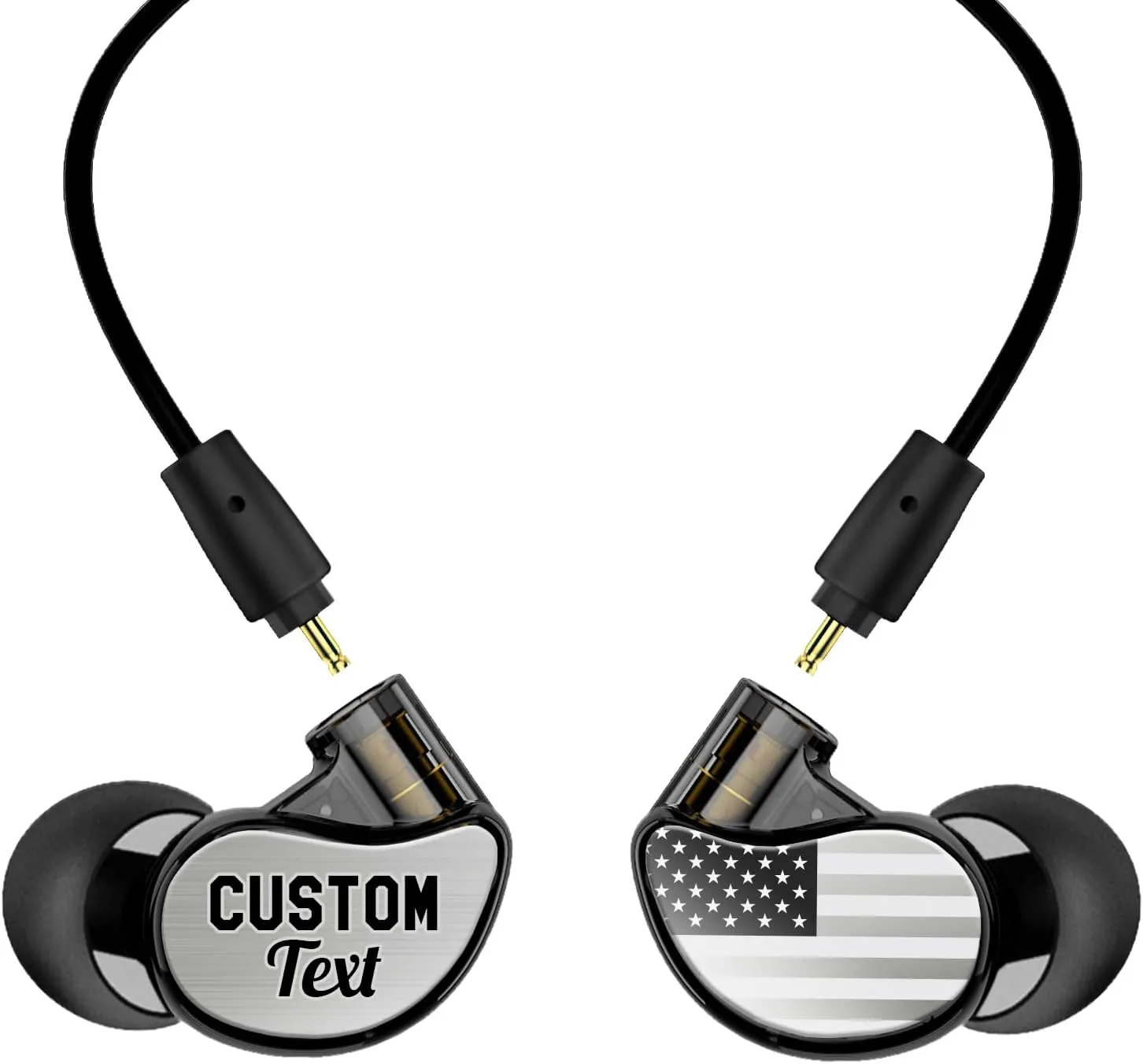 MEE audio Personalized M6 PRO in Ear Monitor Headphones for Musicians w/Engraved Metal Faceplates: Choose an Artwork and/or Add Custom Text, Noise Isolating Professional Earbuds w/Replaceable Cables