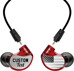 MEE audio Personalized M6 PRO in Ear Monitor Headphones for Musicians w/Engraved Metal Faceplates: Choose an Artwork and/or Add Custom Text, Noise Isolating Professional Earbuds w/Replaceable Cables