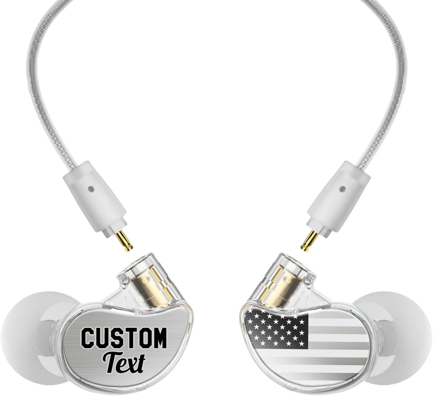 MEE audio Personalized M6 PRO in Ear Monitor Headphones for Musicians w/Engraved Metal Faceplates: Choose an Artwork and/or Add Custom Text, Noise Isolating Professional Earbuds w/Replaceable Cables